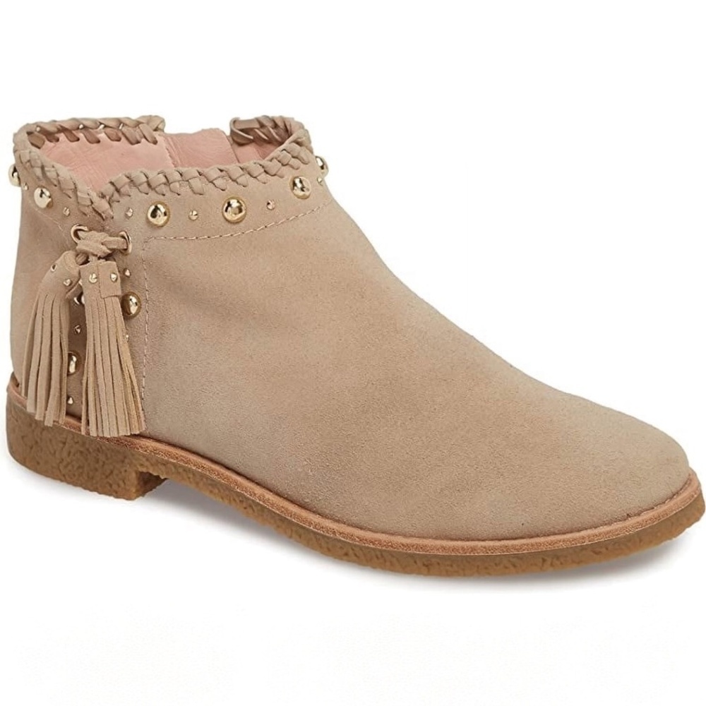 Kate Spade Beige Ankle Booties with Tassels